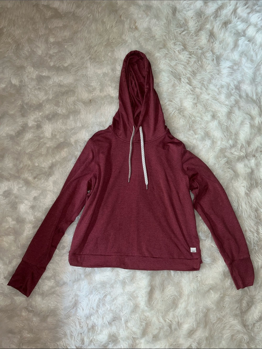 Vuori Halo Essential Maroon Pullover Hoodie with Drawcord